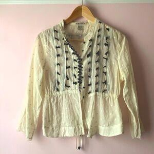 Rare Vintage silk cotton Swiss dot blouse jacket Forever 21 M L